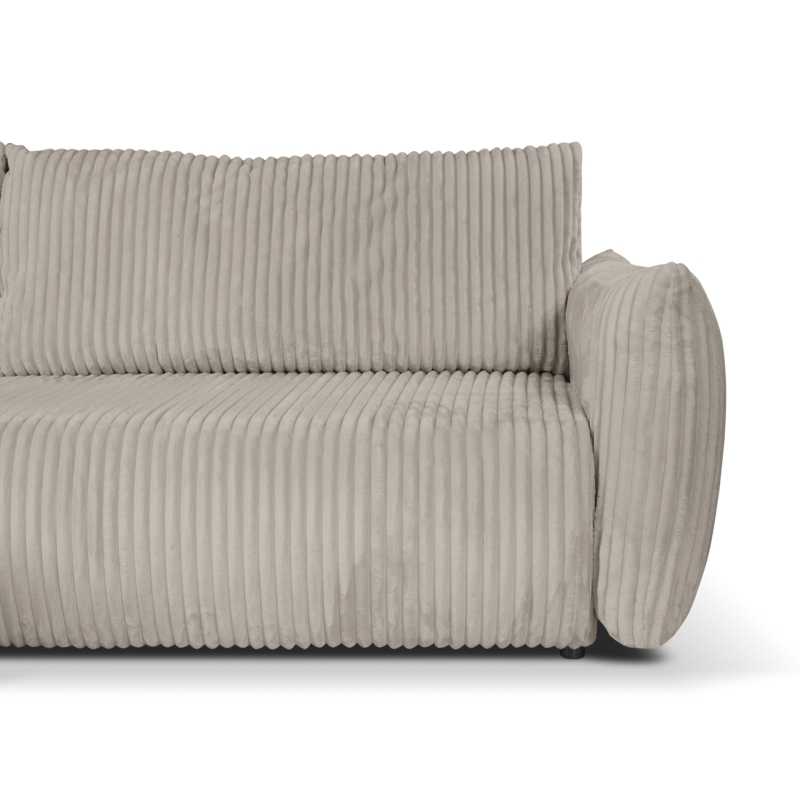 Canapé d'angle convertible et réversible GLORIA 4 places velours côtelé taupe