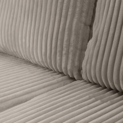 Canapé d'angle convertible et réversible GLORIA 4 places velours côtelé taupe