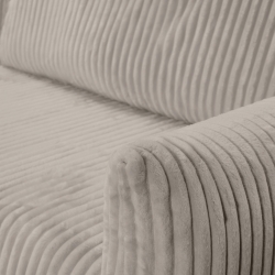 Canapé d'angle convertible et réversible GLORIA 4 places velours côtelé taupe