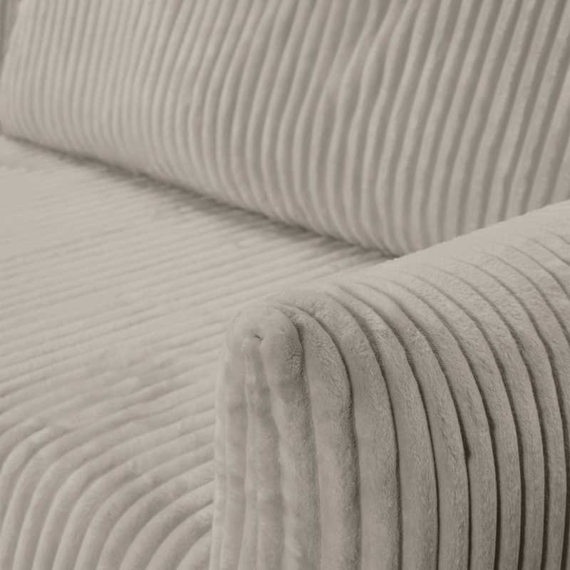 Canapé d'angle convertible et réversible GLORIA 4 places velours côtelé taupe