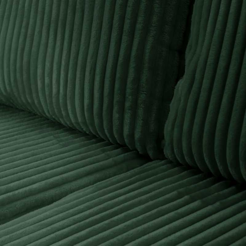 Canapé d'angle convertible et réversible GLORIA 4 places velours côtelé vert kaki