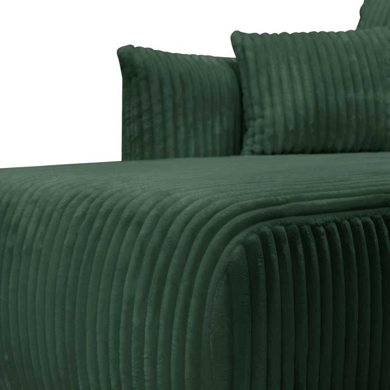 Canapé d'angle convertible et réversible GLORIA 4 places velours côtelé vert kaki