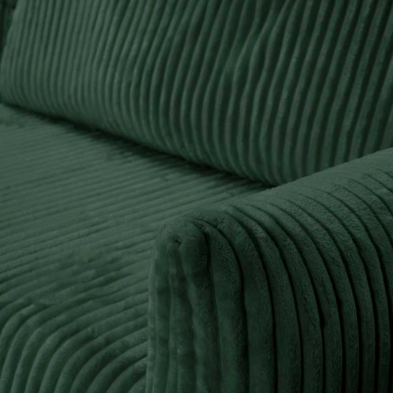 Canapé d'angle convertible et réversible GLORIA 4 places velours côtelé vert kaki