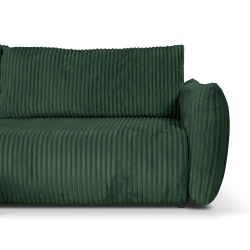 Canapé d'angle convertible et réversible GLORIA 4 places velours côtelé vert kaki