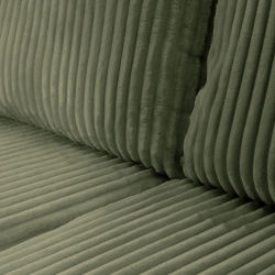 Canapé d'angle convertible et réversible GLORIA 4 places velours côtelé vert sauge