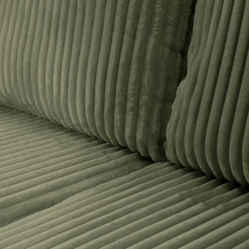 Canapé d'angle convertible et réversible GLORIA 4 places velours côtelé vert sauge