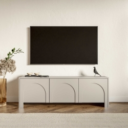 Meuble TV EDDA coloris cachemire 3 portes 150cm