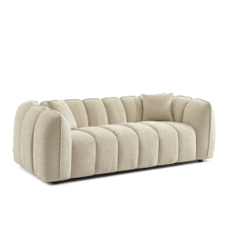 Ensemble canapés droits fixes 3+2 MATILDA tissu chenille beige