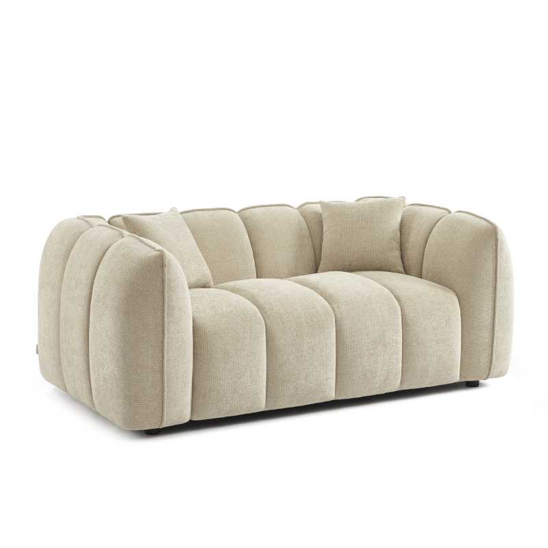 Ensemble canapés droits fixes 3+2 MATILDA tissu chenille beige