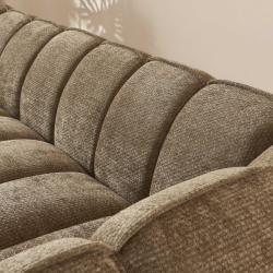 Ensemble canapés droits fixes 3+2 MATILDA tissu chenille marron