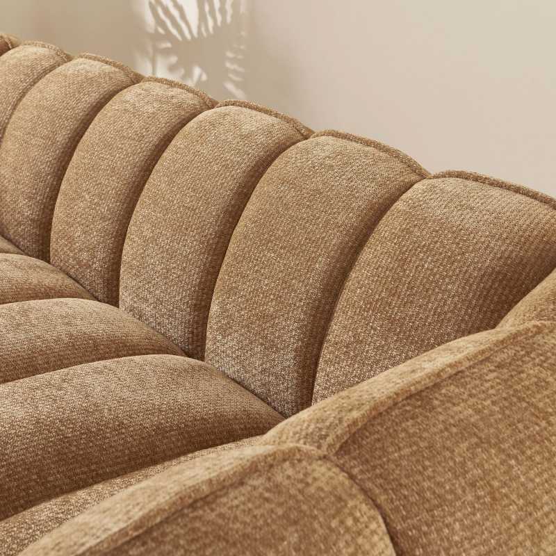 Ensemble canapés droits fixes 3+2 MATILDA tissu chenille terracotta