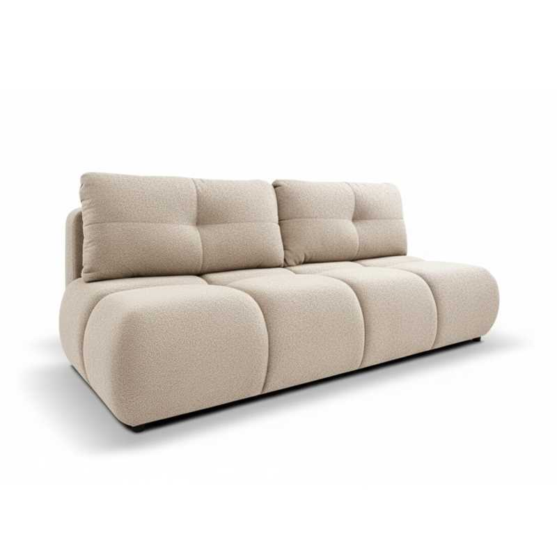 Canapé droit convertible TASCA 3 places tissu bouclette taupe