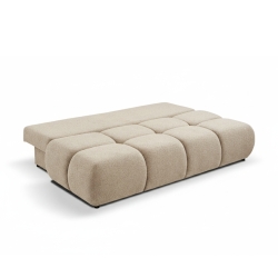 Canapé droit convertible TASCA 3 places tissu bouclette taupe