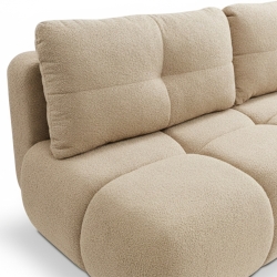 Canapé droit convertible TASCA 3 places tissu bouclette taupe