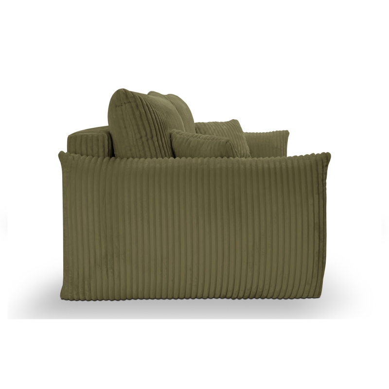 Canapé droit convertible GLORIA 3 places velours côtelé vert sauge