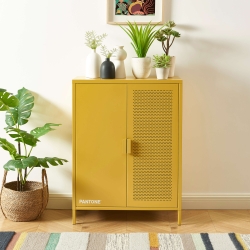 Buffet PANTONE métal jaune moutarde h100cm