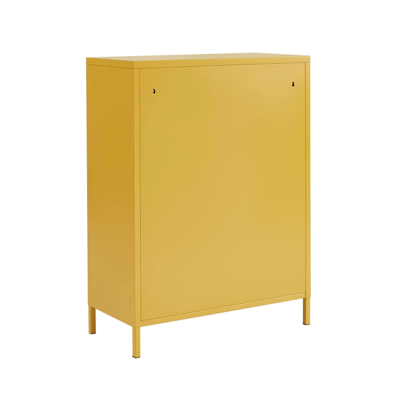Buffet PANTONE métal jaune moutarde h100cm