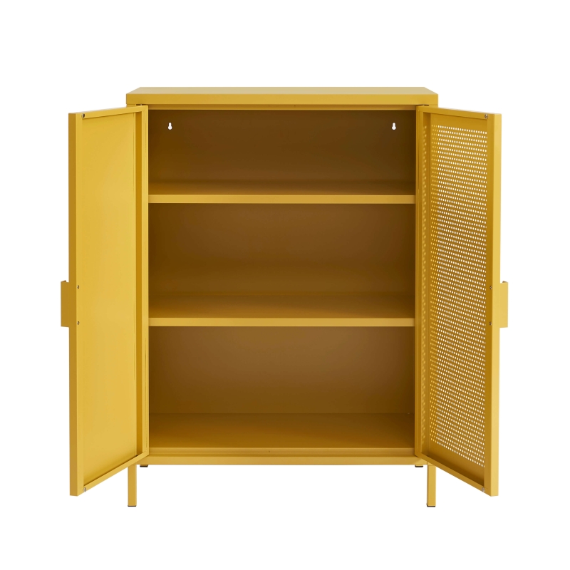 Buffet PANTONE métal jaune moutarde h100cm