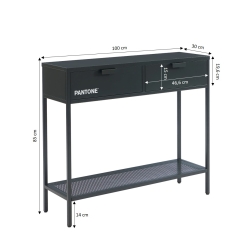 Console PANTONE métal anthracite 100cm
