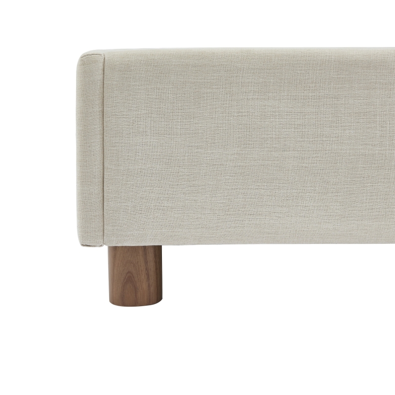 Lit coffre KORALL 160x200 tissu beige lin sommier inclus