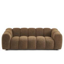 Ensemble canapés droits fixes 3+2 SUNNY tissu tweed marron