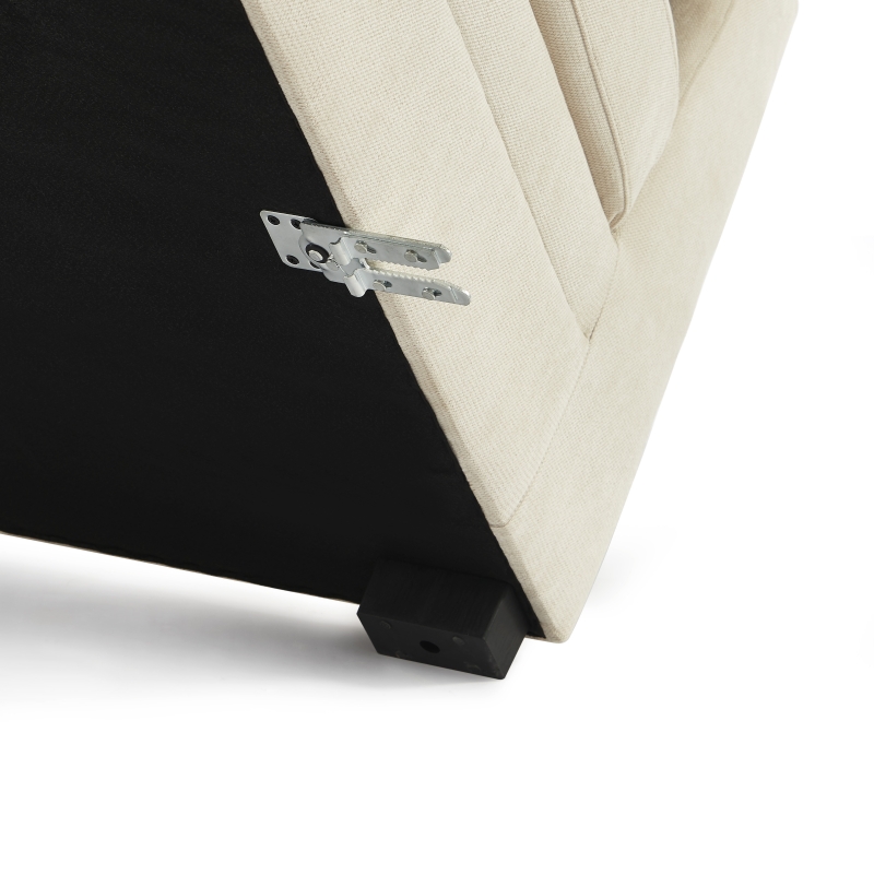 Canapé droit modulable 3 pièces BILLIE tissu chenille beige