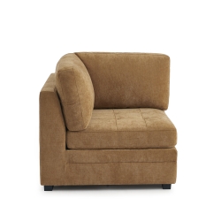 Canapé droit modulable 3 pièces BILLIE tissu chenille écureuil