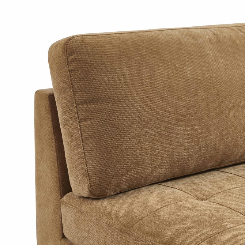 Canapé droit modulable 3 pièces BILLIE tissu chenille écureuil