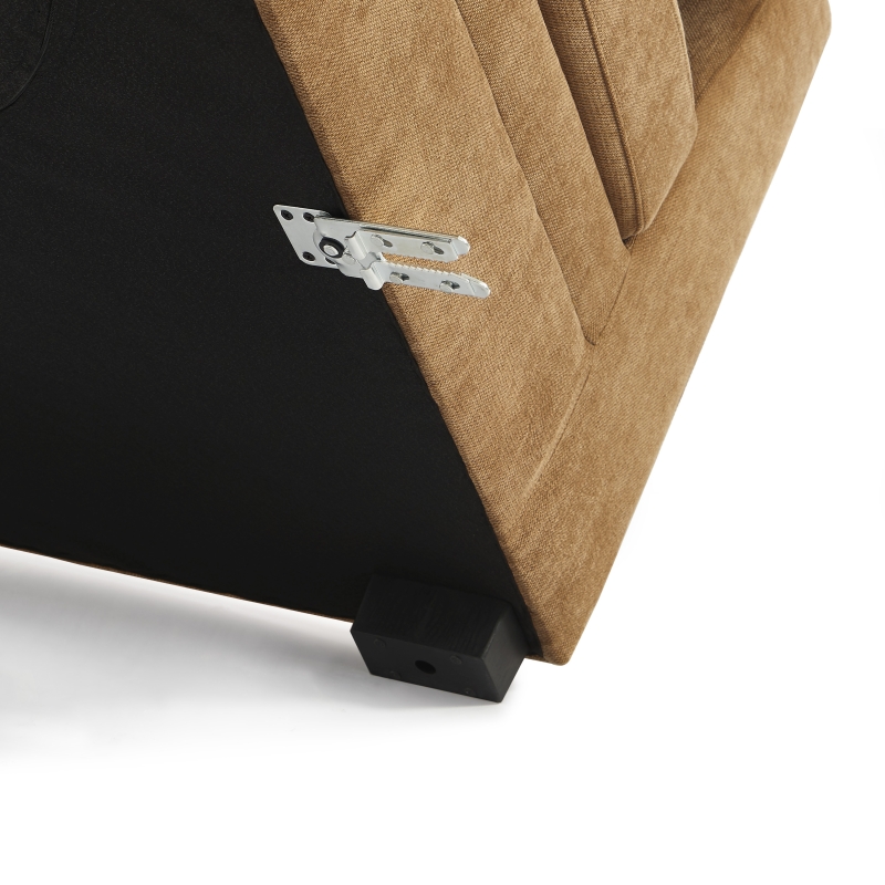 Canapé droit modulable 3 pièces BILLIE tissu chenille écureuil