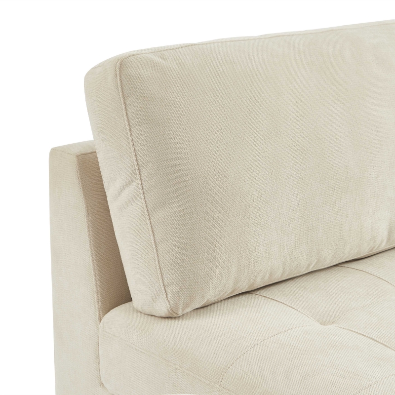 Canapé d'angle modulable 5 pièces BILLIE tissu chenille beige