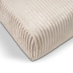 Pouf GLORIA fixe velours côtelé écru