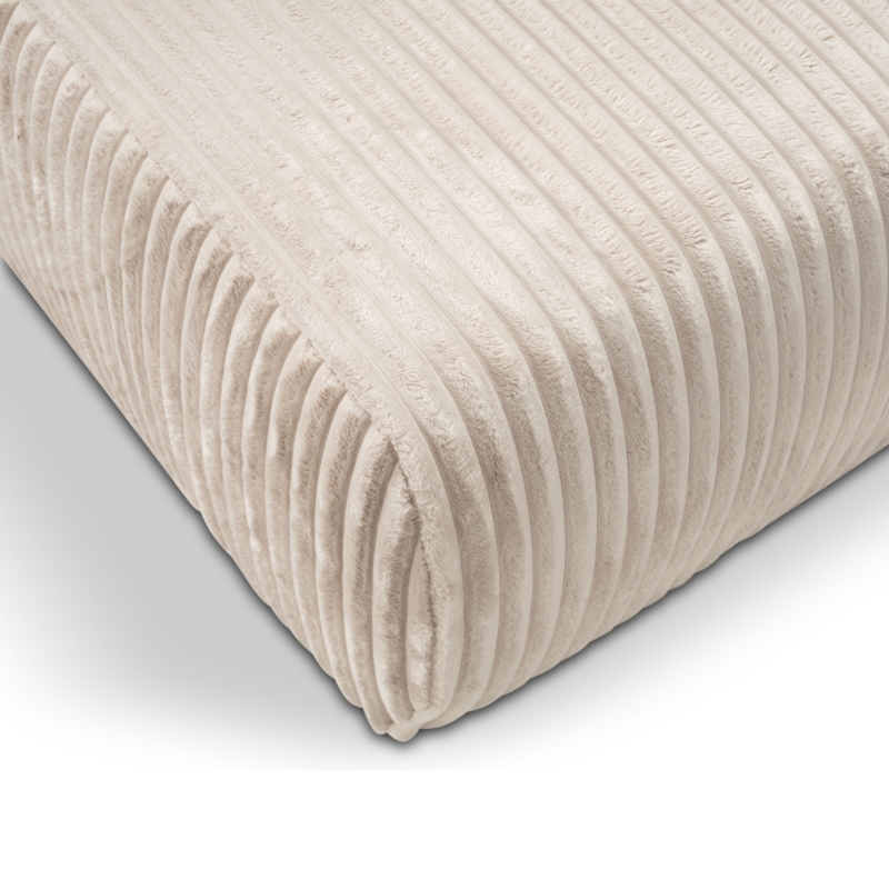 Pouf GLORIA fixe velours côtelé écru