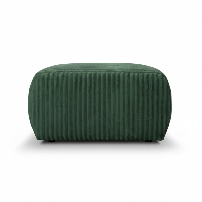 Pouf GLORIA velours côtelé vert kaki