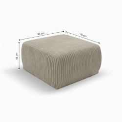 Pouf GLORIA velours côtelé taupe