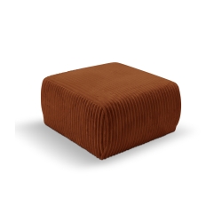 Pouf GLORIA velours côtelé terracotta