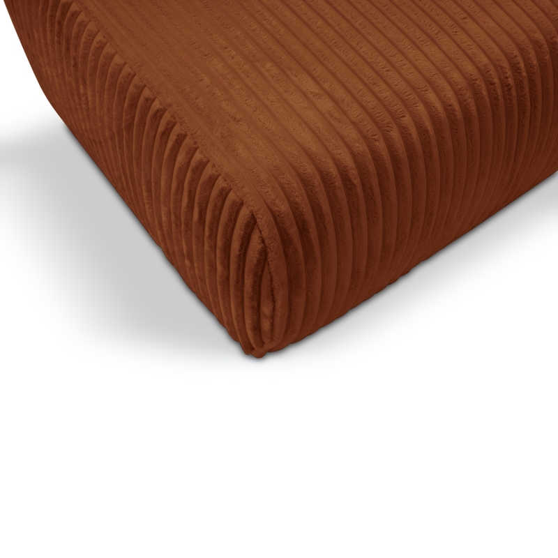 Pouf GLORIA velours côtelé terracotta