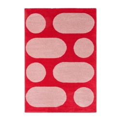 Tapis Abby rouge motif rétro 80x140 cm