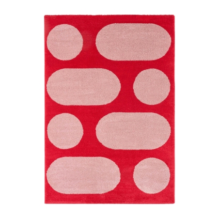 Tapis Abby rouge motif rétro 200x280 cm