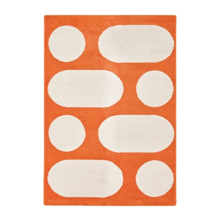 Tapis Abby orange motif rétro 80x140 cm