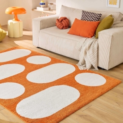 Tapis Abby orange motif rétro 80x140 cm