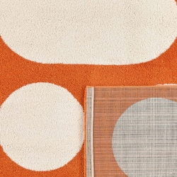 Tapis Abby orange motif rétro 80x140 cm