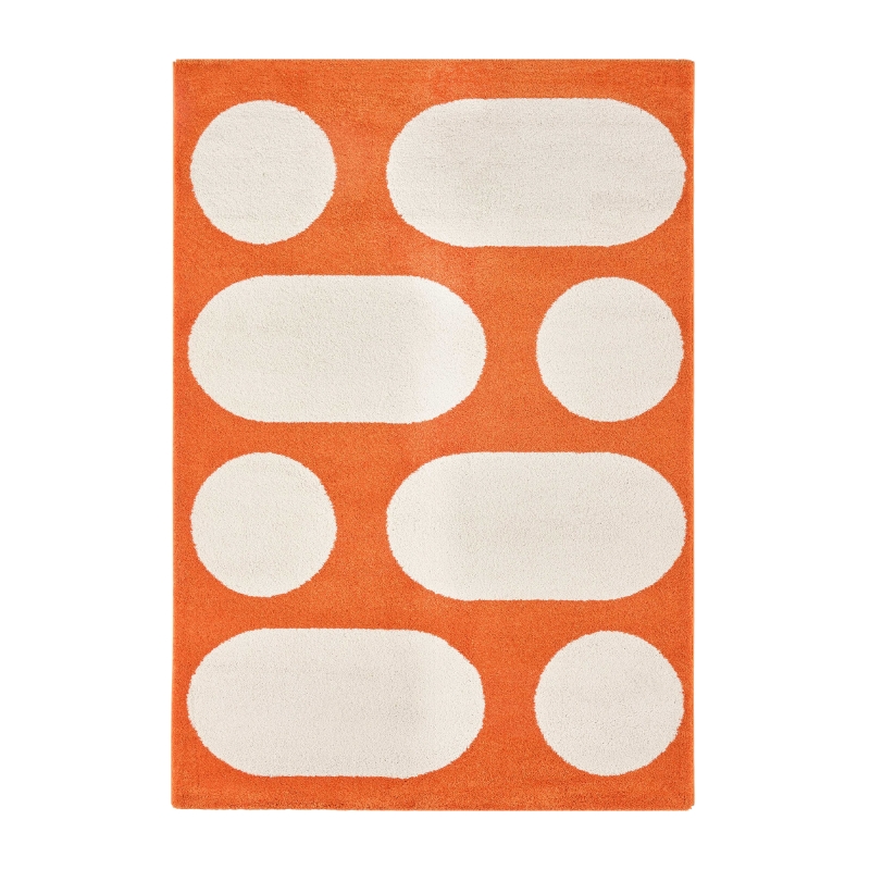 Tapis Abby orange motif rétro 160x230 cm