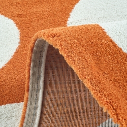 Tapis Abby orange motif rétro 200x280 cm