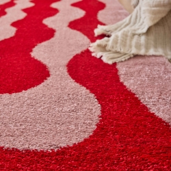 Tapis ABBY rouge motif vintage 120x160 cm