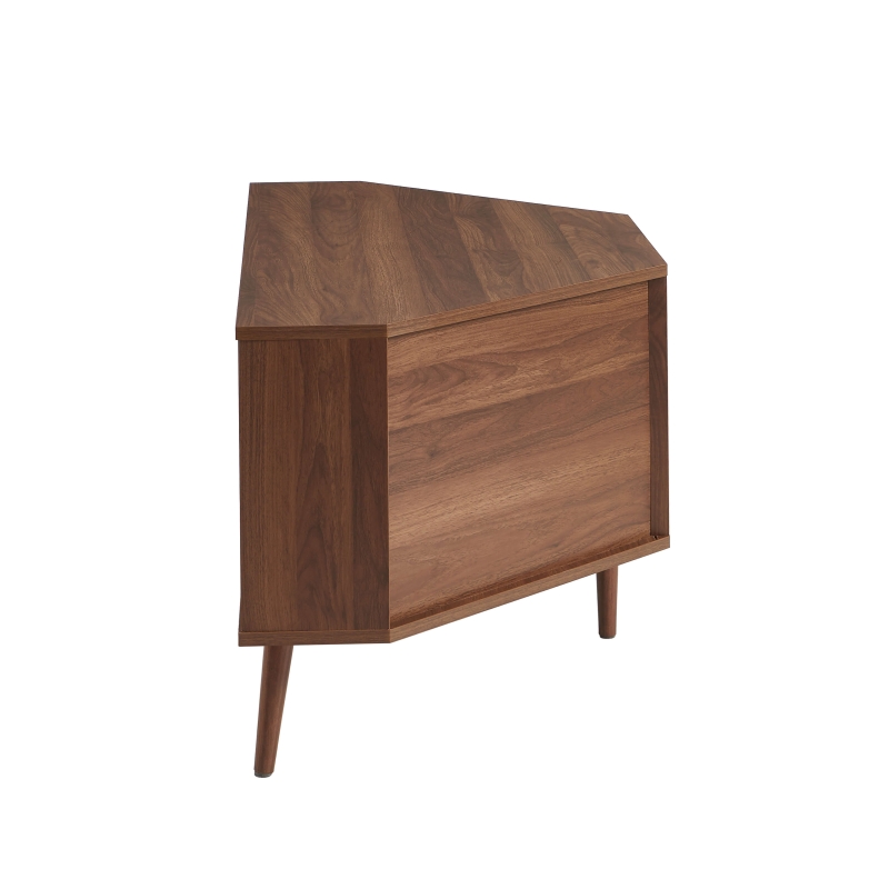 Meuble TV d'angle LYNA effet noyer 115cm