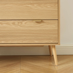 Commode JEANNE 3 tiroirs effet chêne 80cm