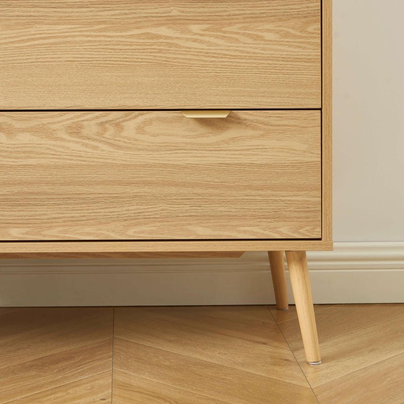 Commode JEANNE 3 tiroirs effet chêne 80cm