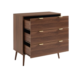 Commode JEANNE 3 tiroirs effet noyer 80cm