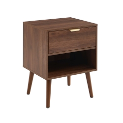 Lot de 2 tables de chevet JEANNE effet noyer