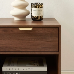 Lot de 2 tables de chevet JEANNE effet noyer